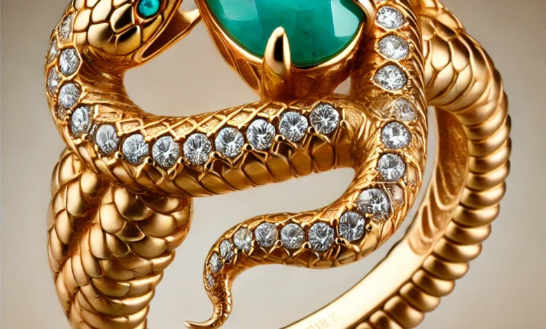 effy snake ring diamond and turquois